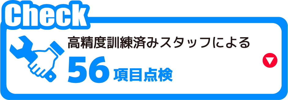 高精度訓練済みスタッフによる56項目点検